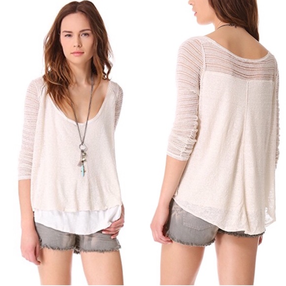 Free People Tops - Free People ‘Twisted Tea’ Knit Boho Shirt Top
